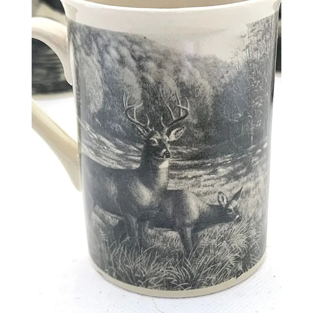 Cups/Mugs-Field & Stream-Vintage Look-Deer-Elk-Mallard-Wood Duck-8 oz-Set of 4 - Picture 5 of 16